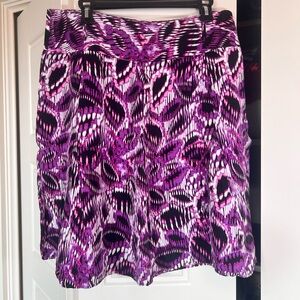 East 5th Purple and Black A-Line Skirt